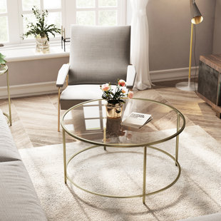 Round gold deals metal coffee table